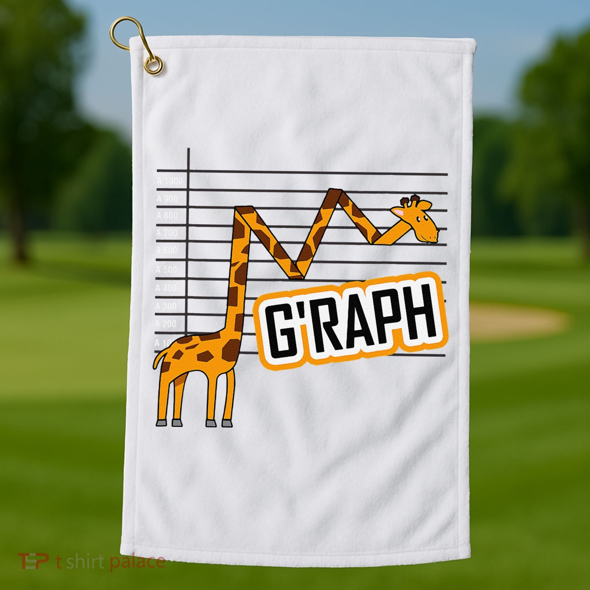 GRaph Giraffe Mathematician Funny Animal Pun Golf Towel