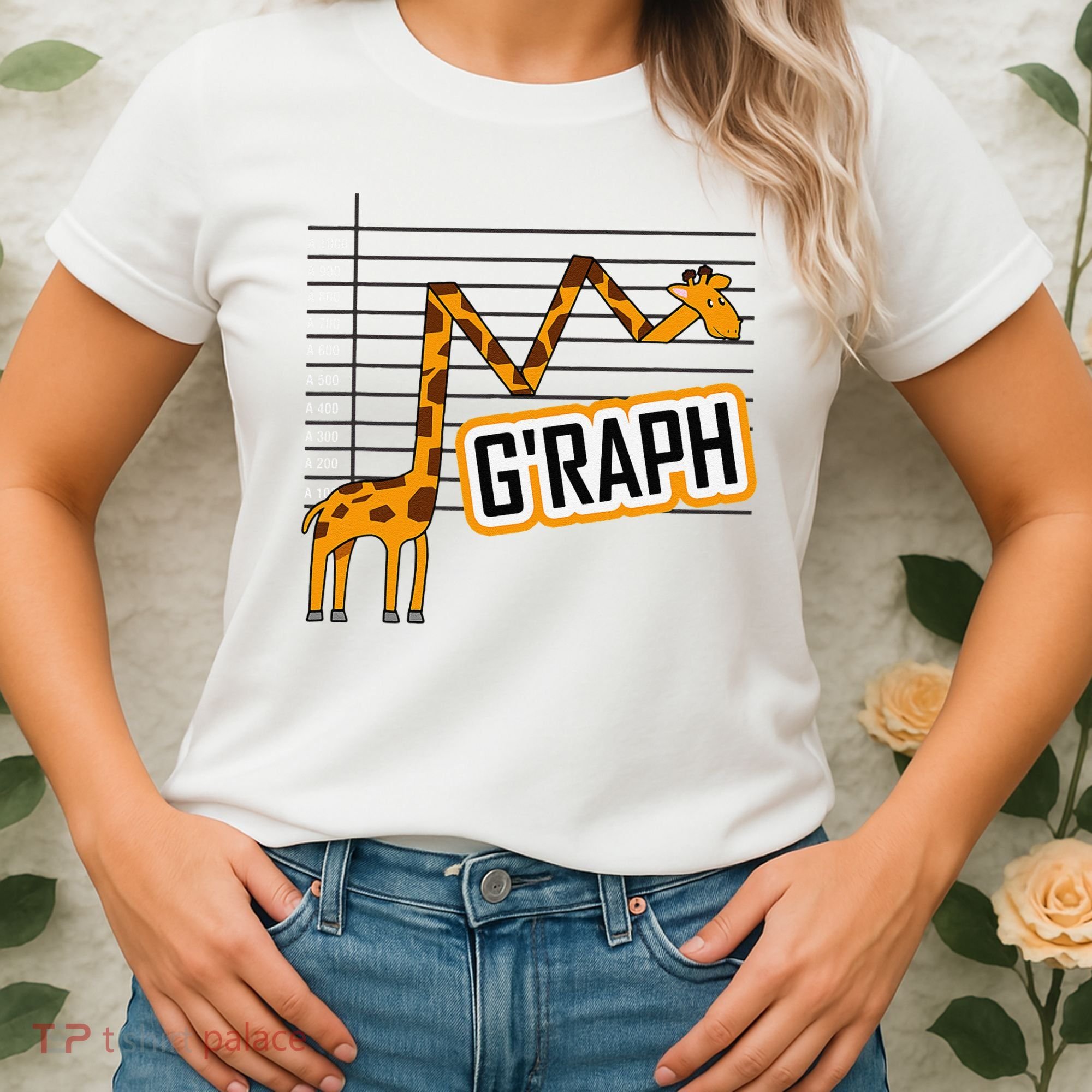 GRaph Giraffe Mathematician Funny Animal Pun Women's T-Shirt
