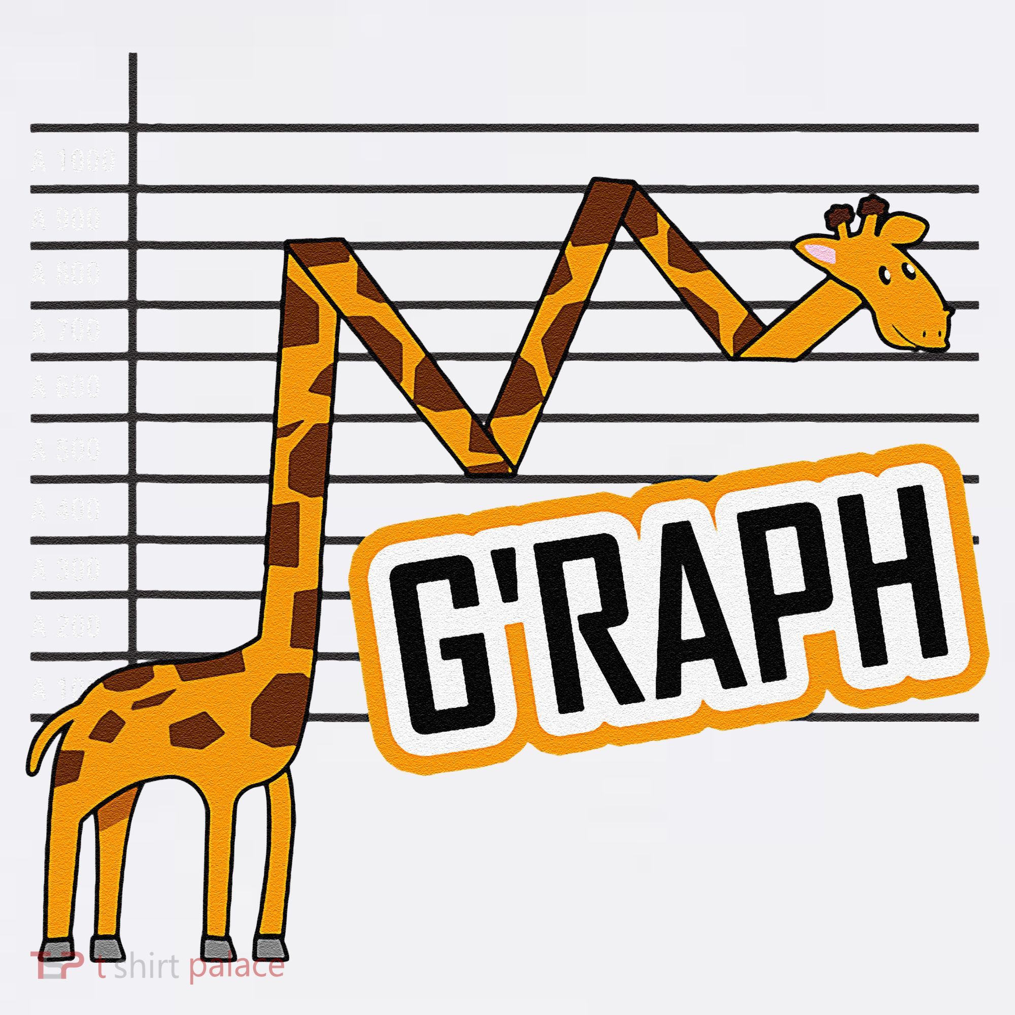 GRaph Giraffe Mathematician Funny Animal Pun Women's T-Shirt