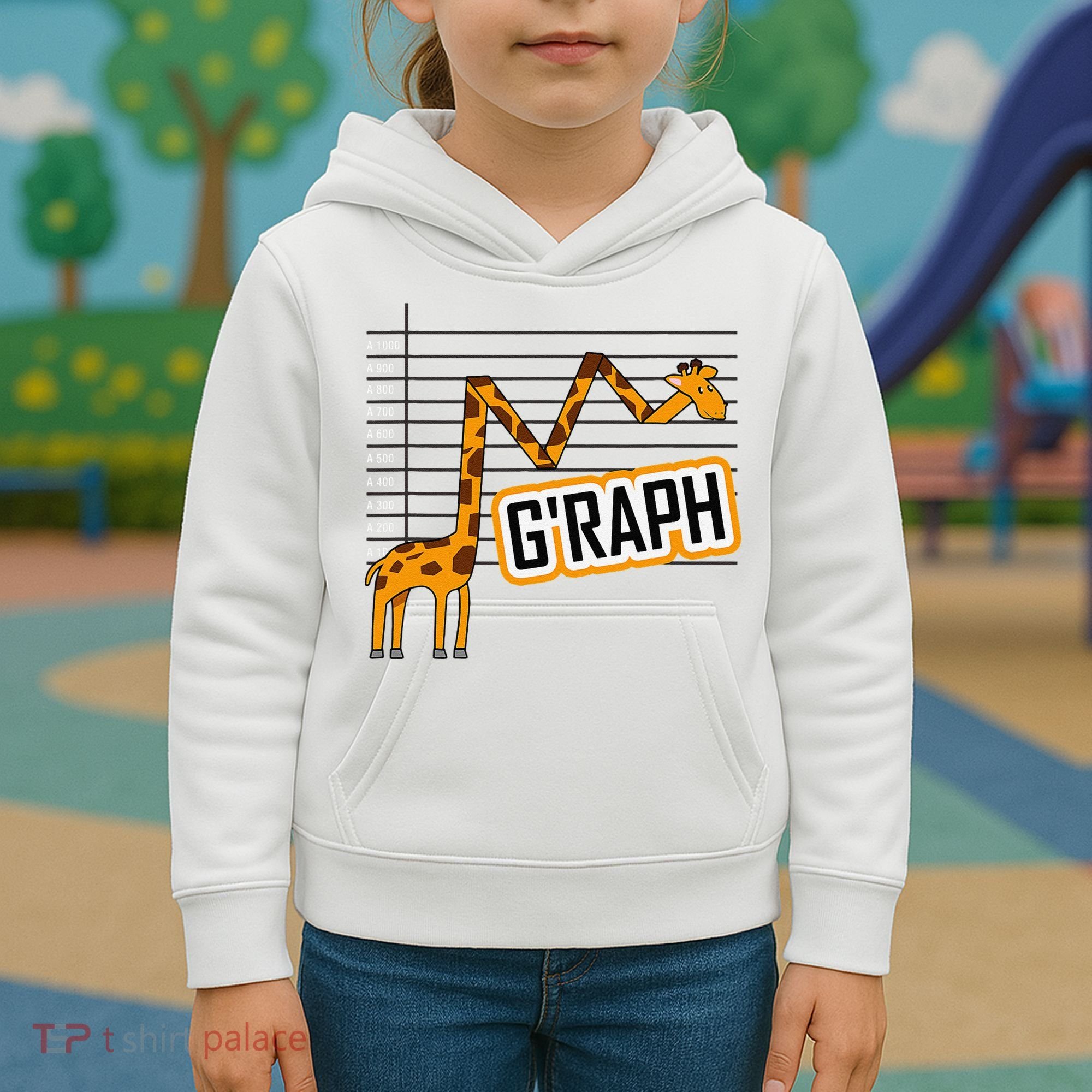 GRaph Giraffe Mathematician Funny Animal Pun Kids Hoodie