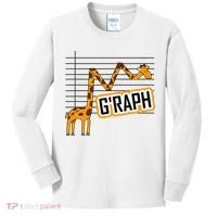 GRaph Giraffe Mathematician Funny Animal Pun Kids Long Sleeve Shirt thumb 0