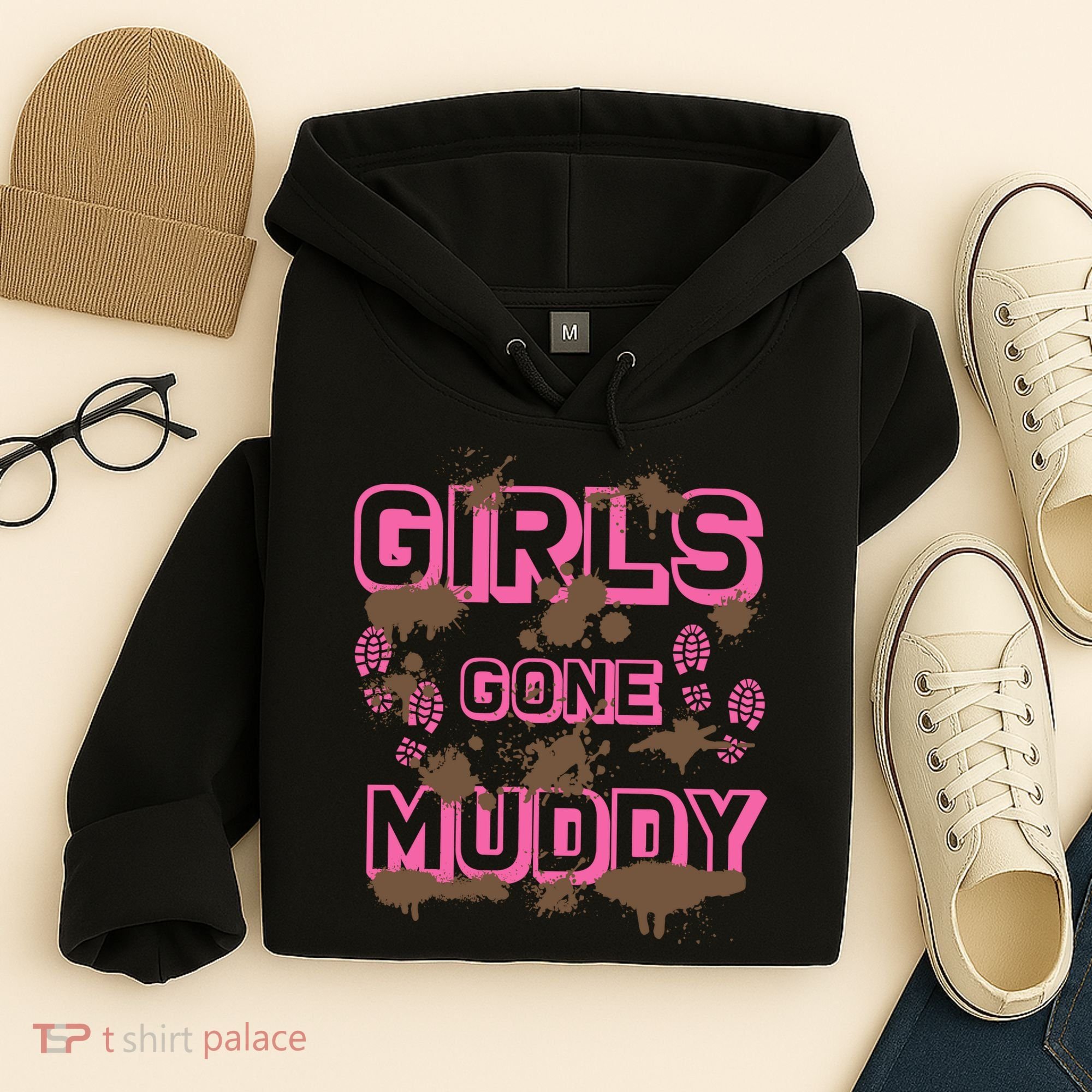 Girl Gone Muddy Funny Mud Run Racing For A Mudding Mudder Hoodie
