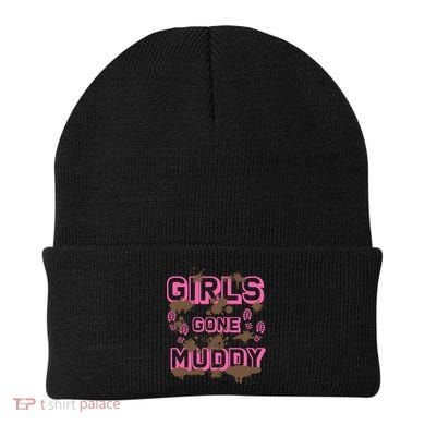 Girl Gone Muddy Funny Mud Run Racing For A Mudding Mudder Beanie
