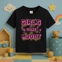 Girl Gone Muddy Funny Mud Run Racing For A Mudding Mudder Toddler T-Shirt thumb 3