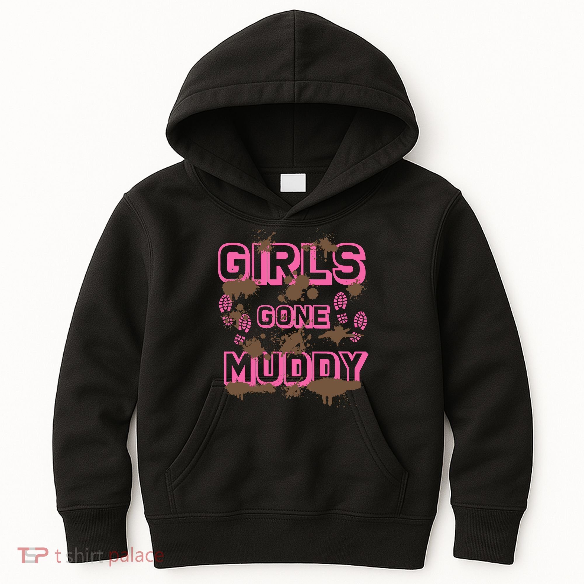 Girl Gone Muddy Funny Mud Run Racing For A Mudding Mudder Kids Hoodie