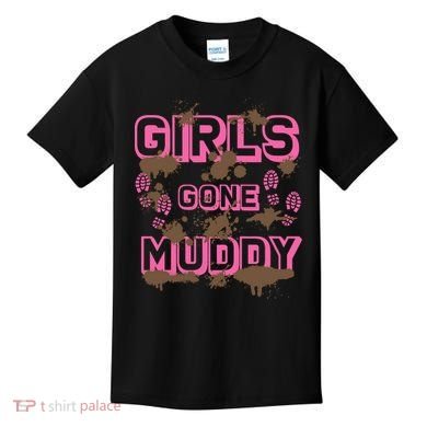 Girl Gone Muddy Funny Mud Run Racing For A Mudding Mudder Kids T-Shirt