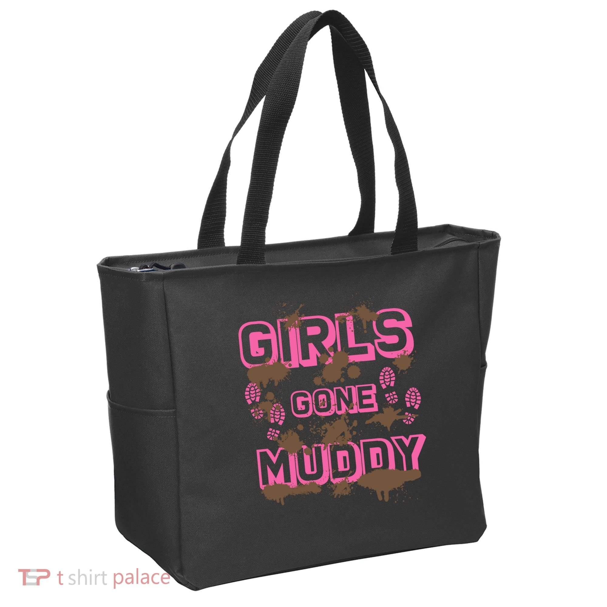 Girl Gone Muddy Funny Mud Run Racing For A Mudding Mudder Tote Bag