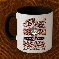 God Gifted Me Two Titles Mom And Nana Coffee Mug thumb 2
