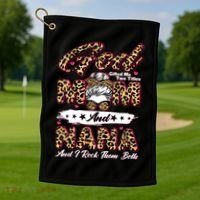 God Gifted Me Two Titles Mom And Nana Golf Towel thumb 1