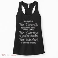 God Grant Me The Serenity Prayer Inspirational Spiritual Women's Tank Top thumb 0