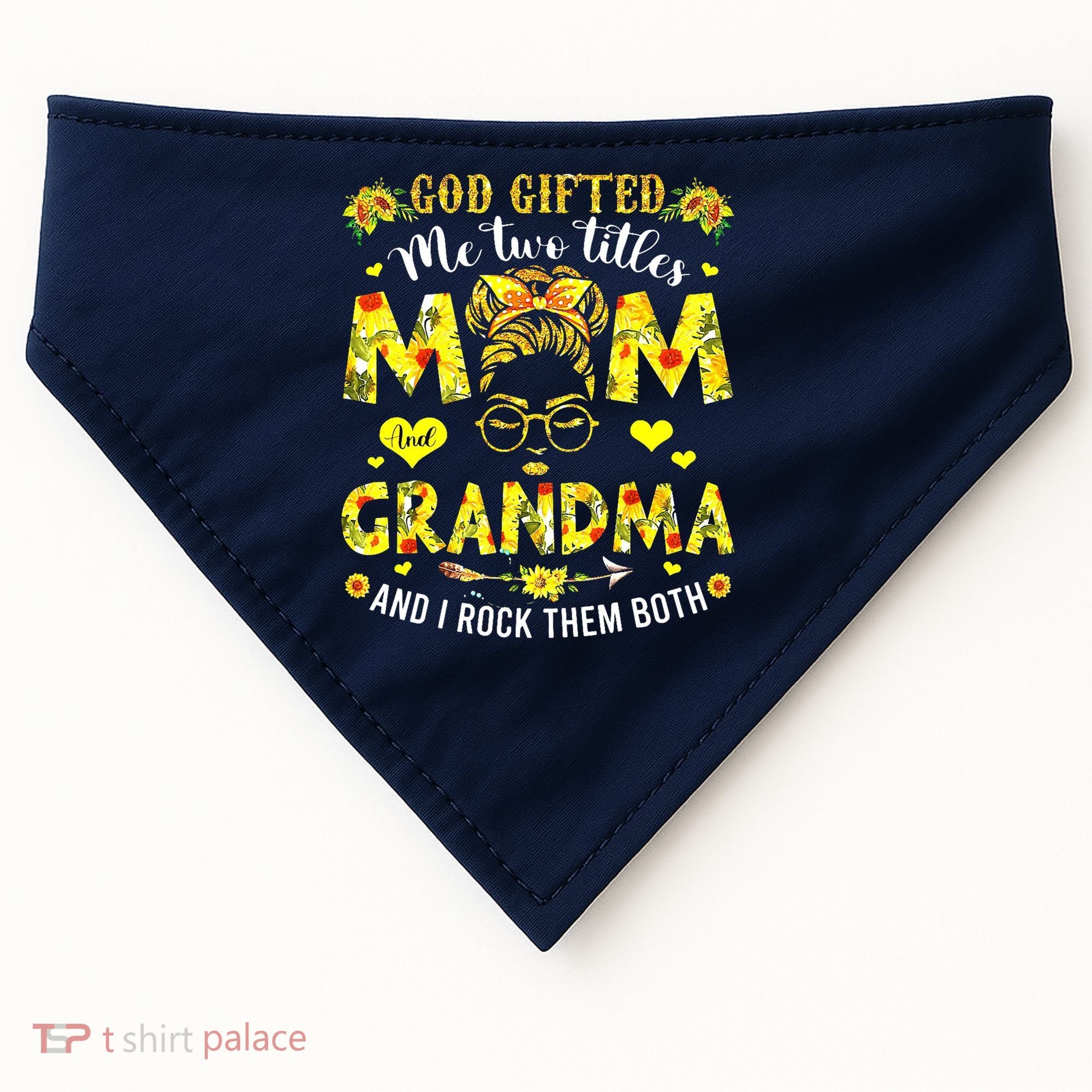 God Gifted Me Two Titles Mom And Grandma Rock Both USA-Made Doggie Bandana