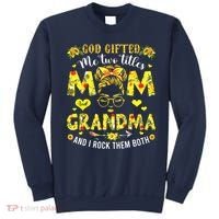 God Gifted Me Two Titles Mom And Grandma Rock Both Sweatshirt thumb 0