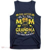 God Gifted Me Two Titles Mom And Grandma Rock Both Tank Top thumb 0