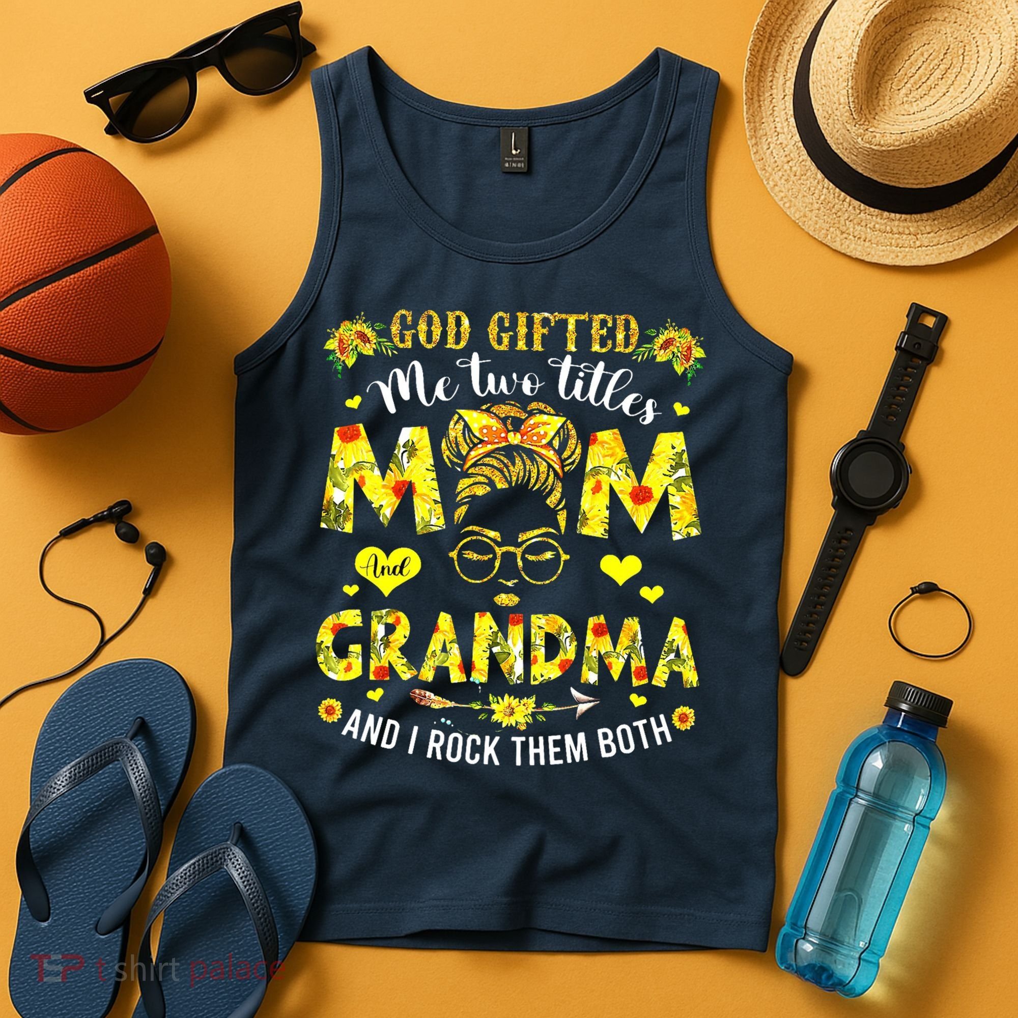 God Gifted Me Two Titles Mom And Grandma Rock Both Tank Top