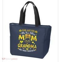 God Gifted Me Two Titles Mom And Grandma Rock Both Tote Bag thumb 3