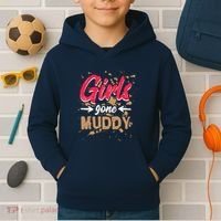 Girl Gone Muddy Mud Runs For Wo Mud Running Team Kids Hoodie thumb 2