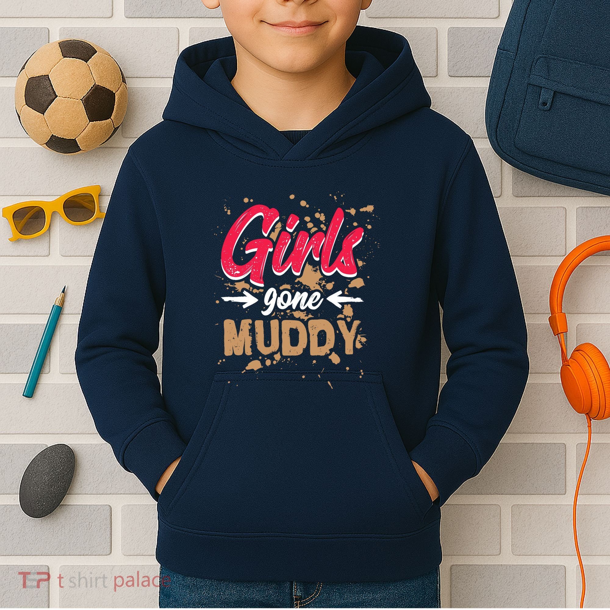 Girl Gone Muddy Mud Runs For Wo Mud Running Team Kids Hoodie