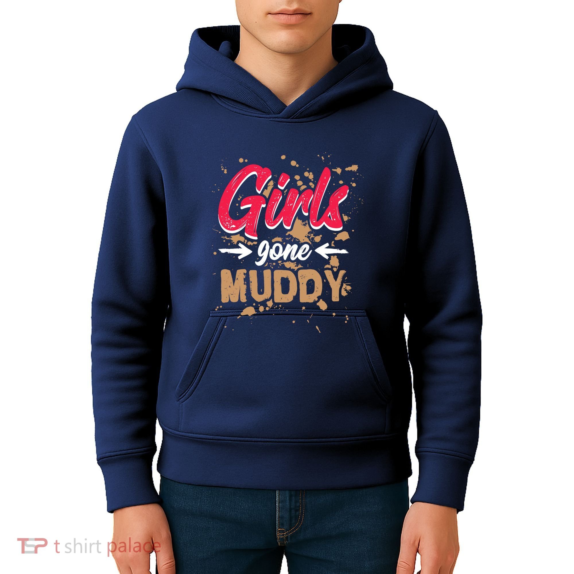 Girl Gone Muddy Mud Runs For Wo Mud Running Team Kids Hoodie