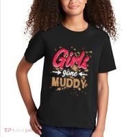 Girl Gone Muddy Mud Runs For Wo Mud Running Team Kids T-Shirt thumb 2
