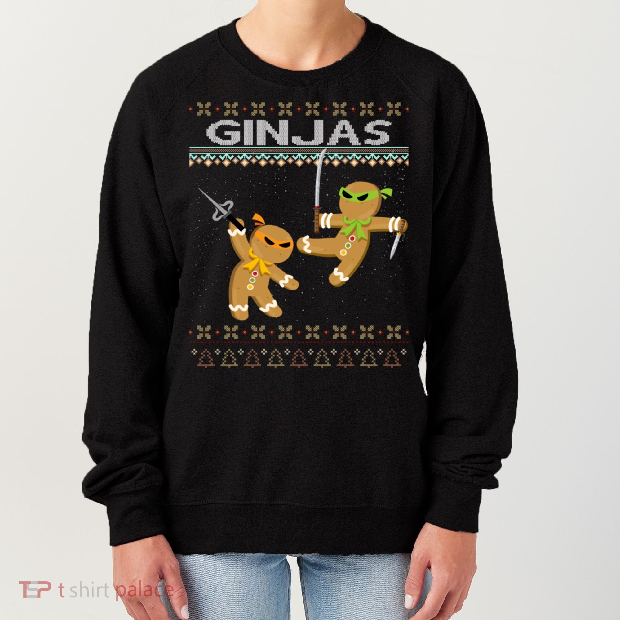 Ginjas Gingerbread Ninjas Ninjabread Christmas Ugly Sweater Women's Sweatshirt