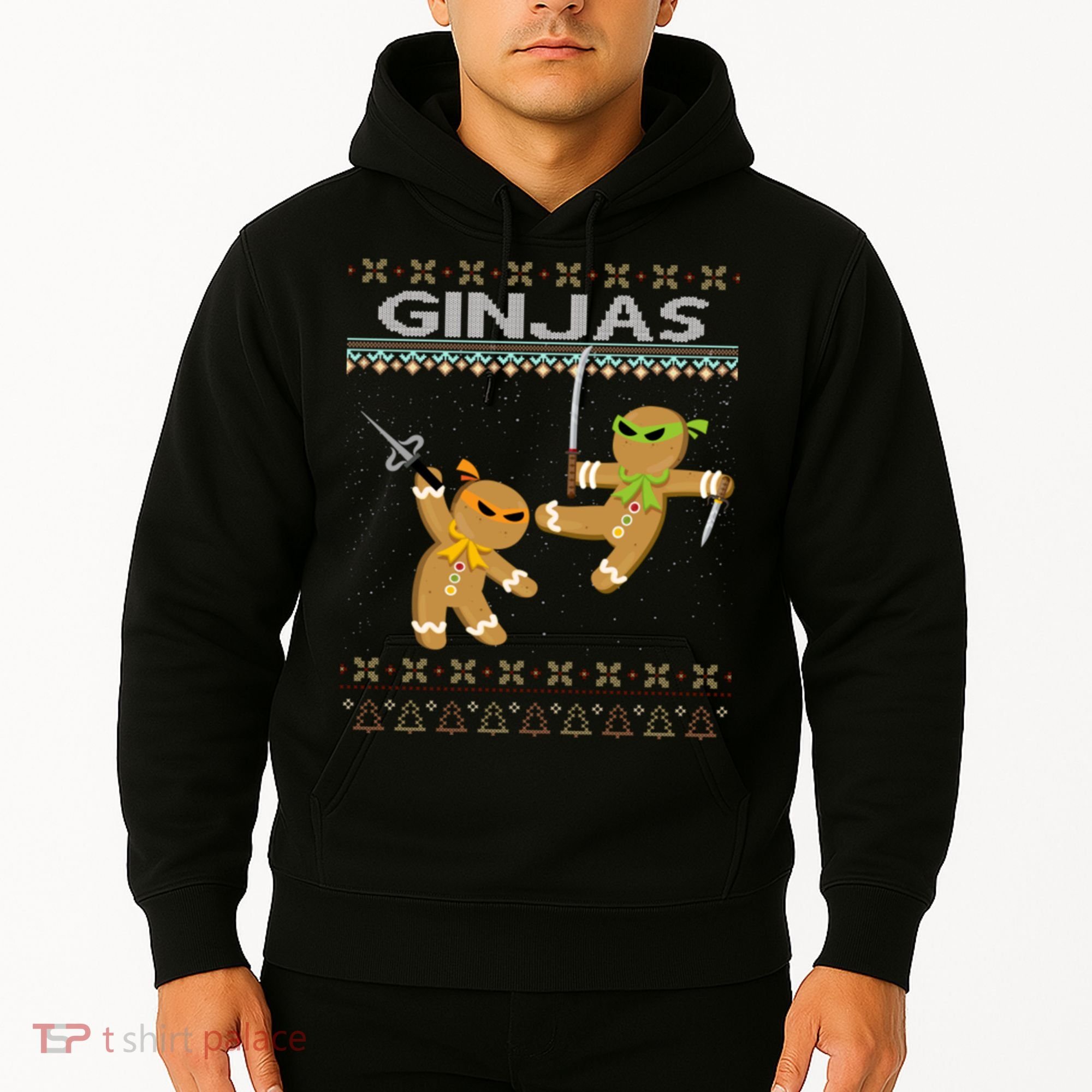 Ginjas Gingerbread Ninjas Ninjabread Christmas Ugly Sweater Hoodie