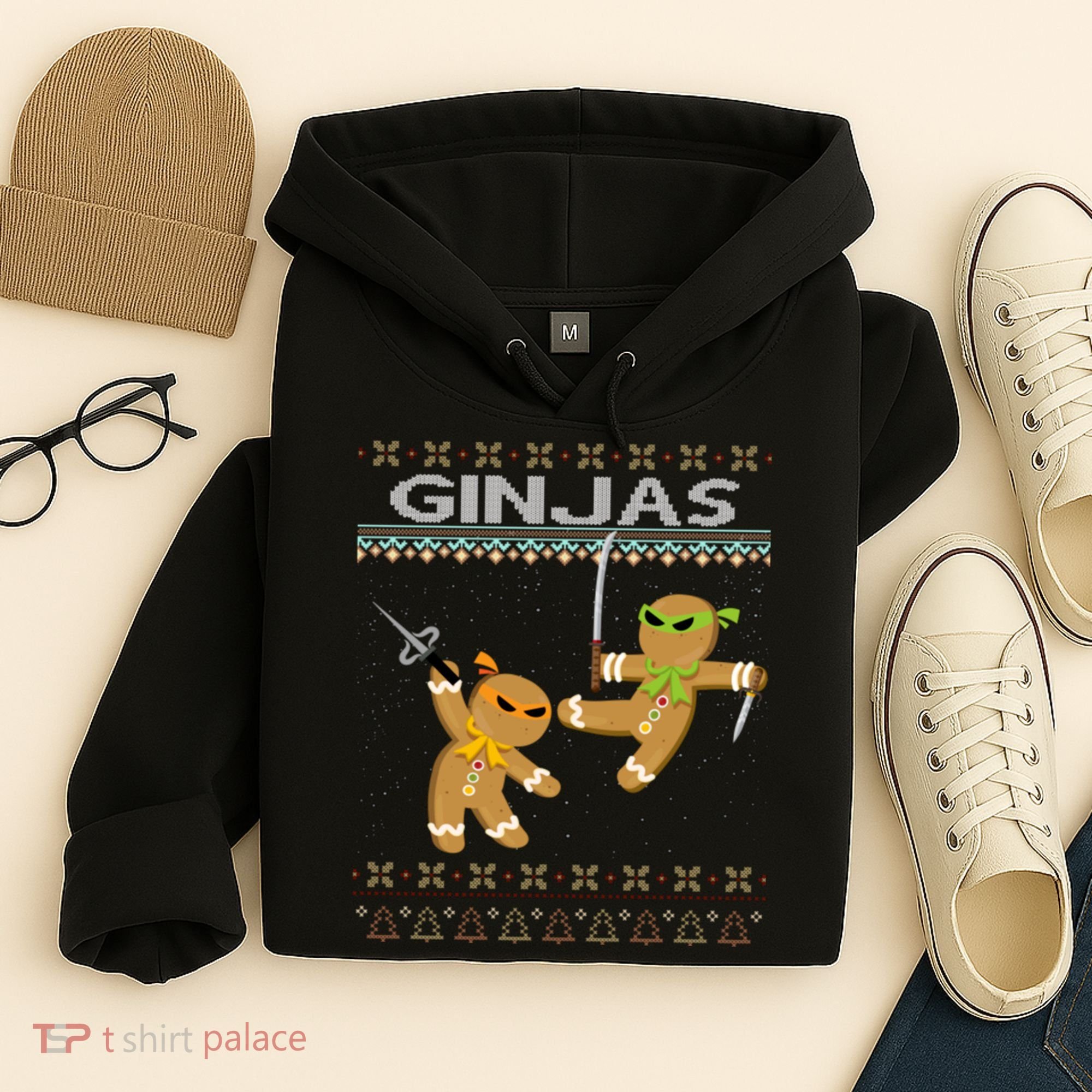 Ginjas Gingerbread Ninjas Ninjabread Christmas Ugly Sweater Hoodie