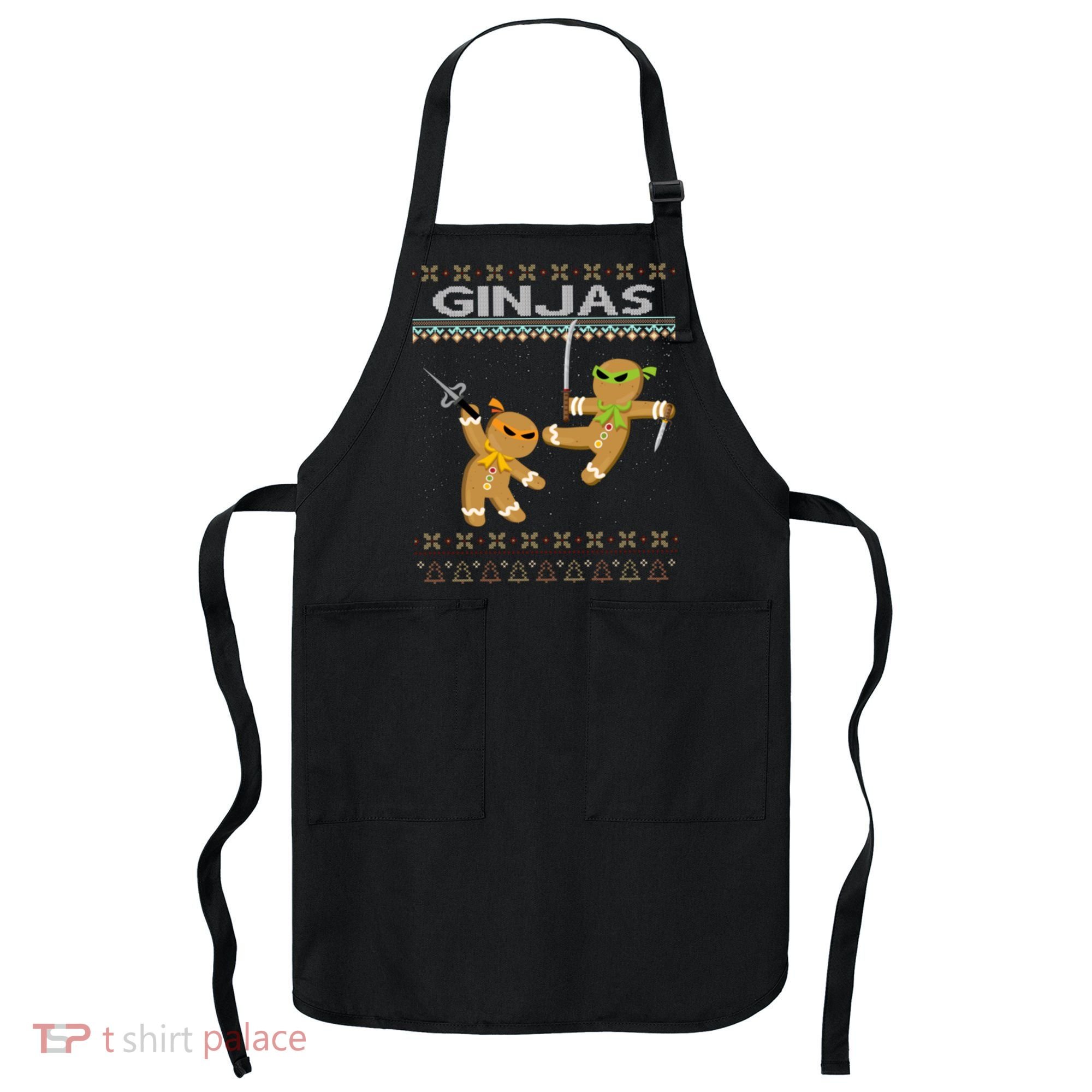Ginjas Gingerbread Ninjas Ninjabread Christmas Ugly Sweater Apron