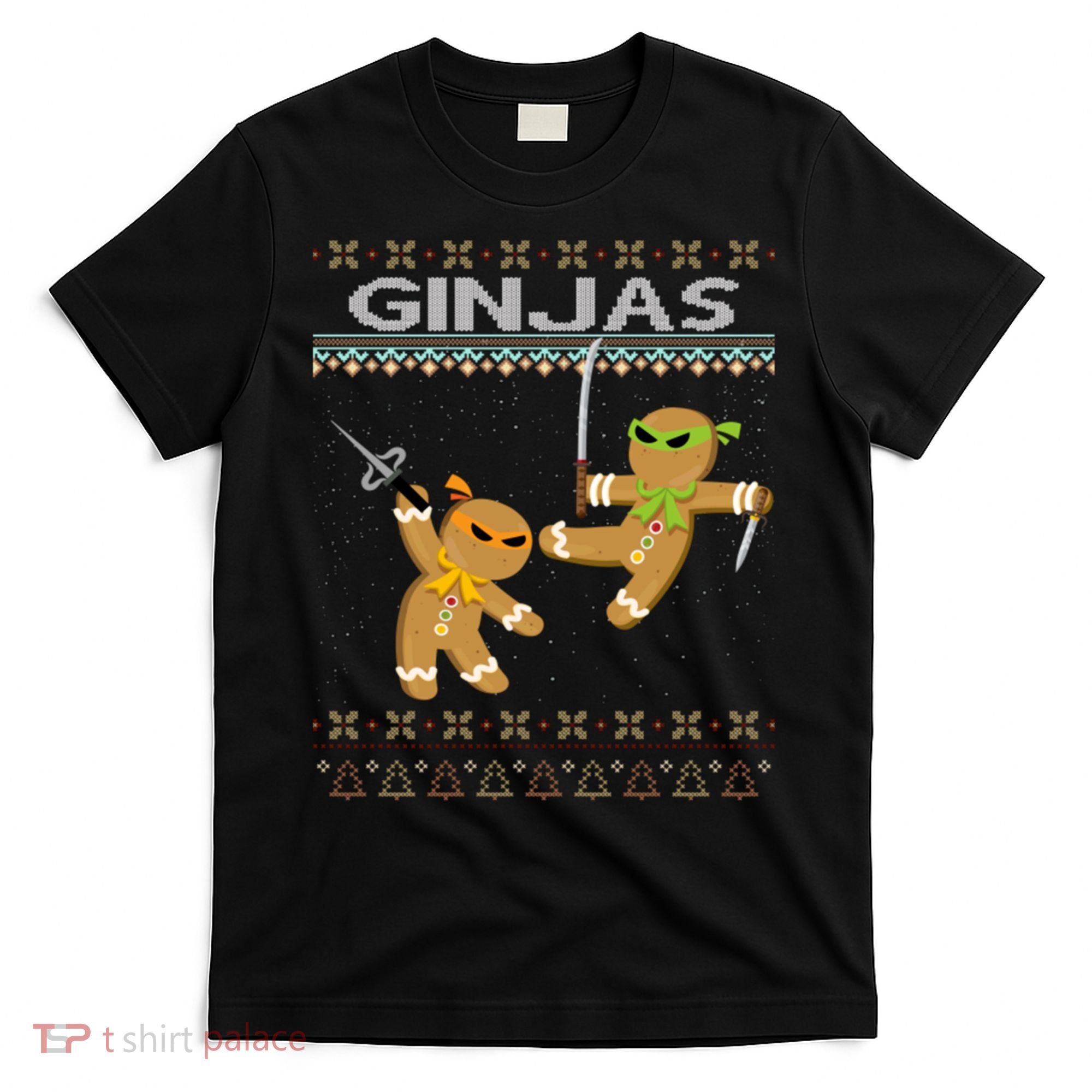 Ginjas Gingerbread Ninjas Ninjabread Christmas Ugly Sweater T-Shirt