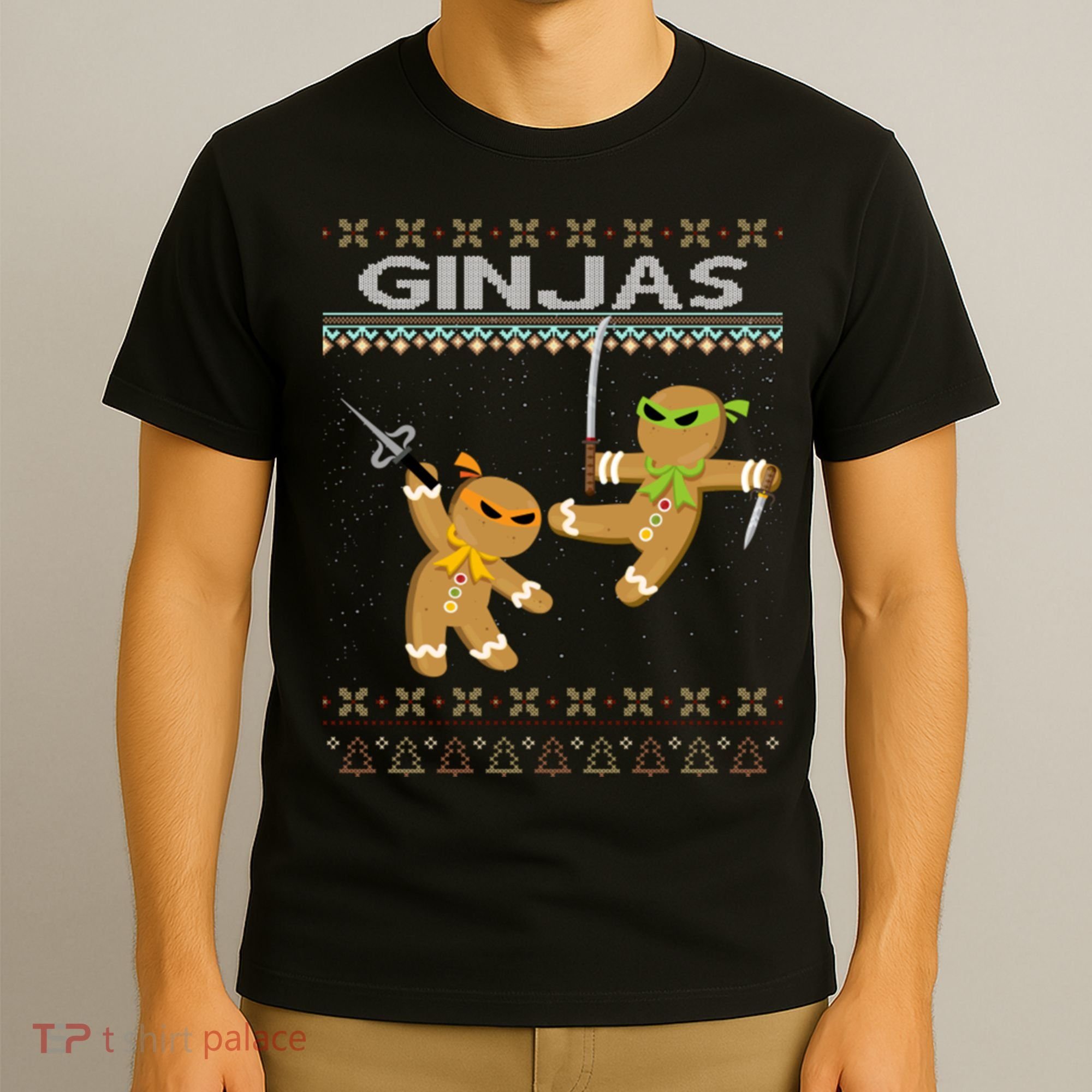 Ginjas Gingerbread Ninjas Ninjabread Christmas Ugly Sweater T-Shirt