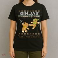 Ginjas Gingerbread Ninjas Ninjabread Christmas Ugly Sweater T-Shirt thumb 4