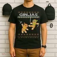 Ginjas Gingerbread Ninjas Ninjabread Christmas Ugly Sweater T-Shirt thumb 6