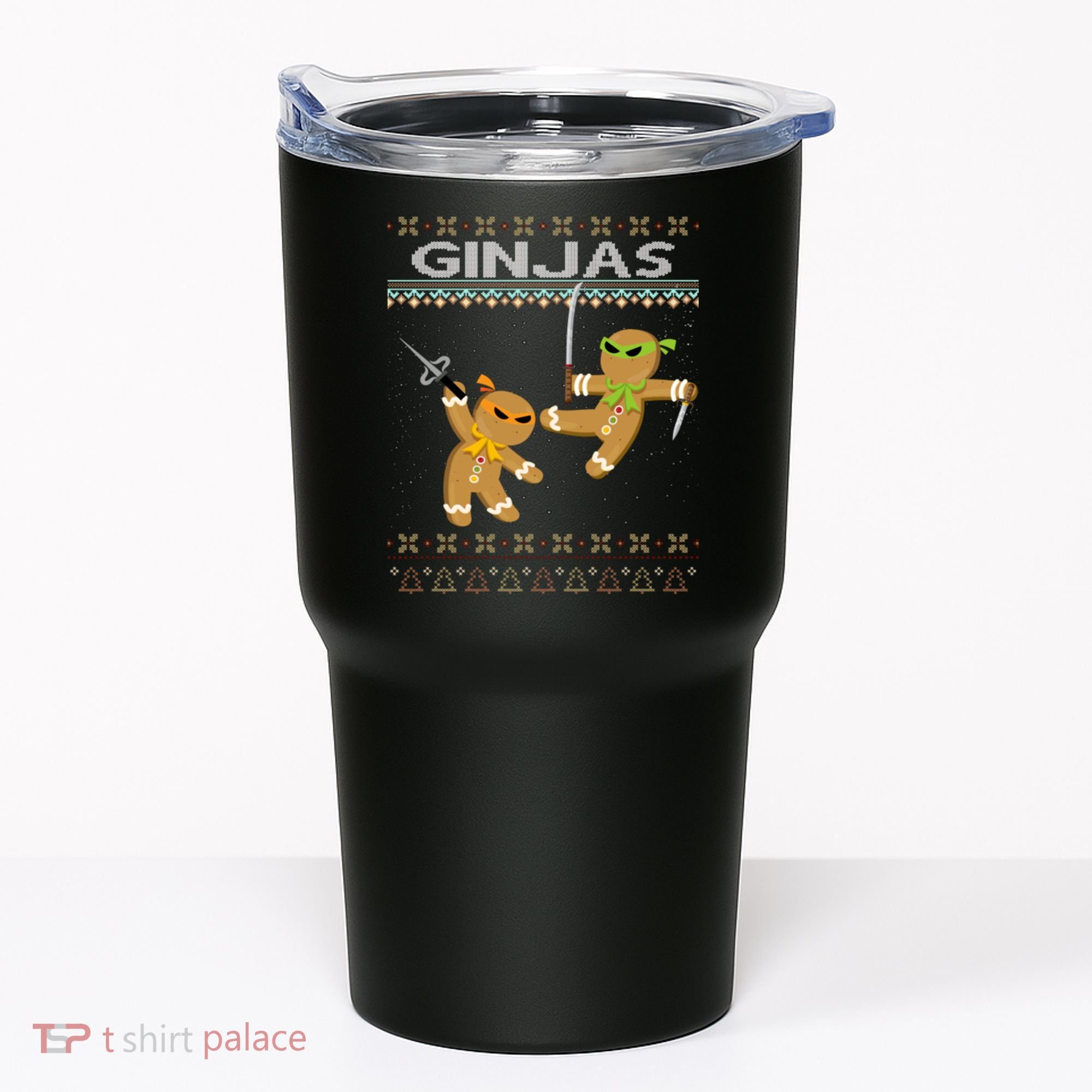 Ginjas Gingerbread Ninjas Ninjabread Christmas Ugly Sweater Tumbler