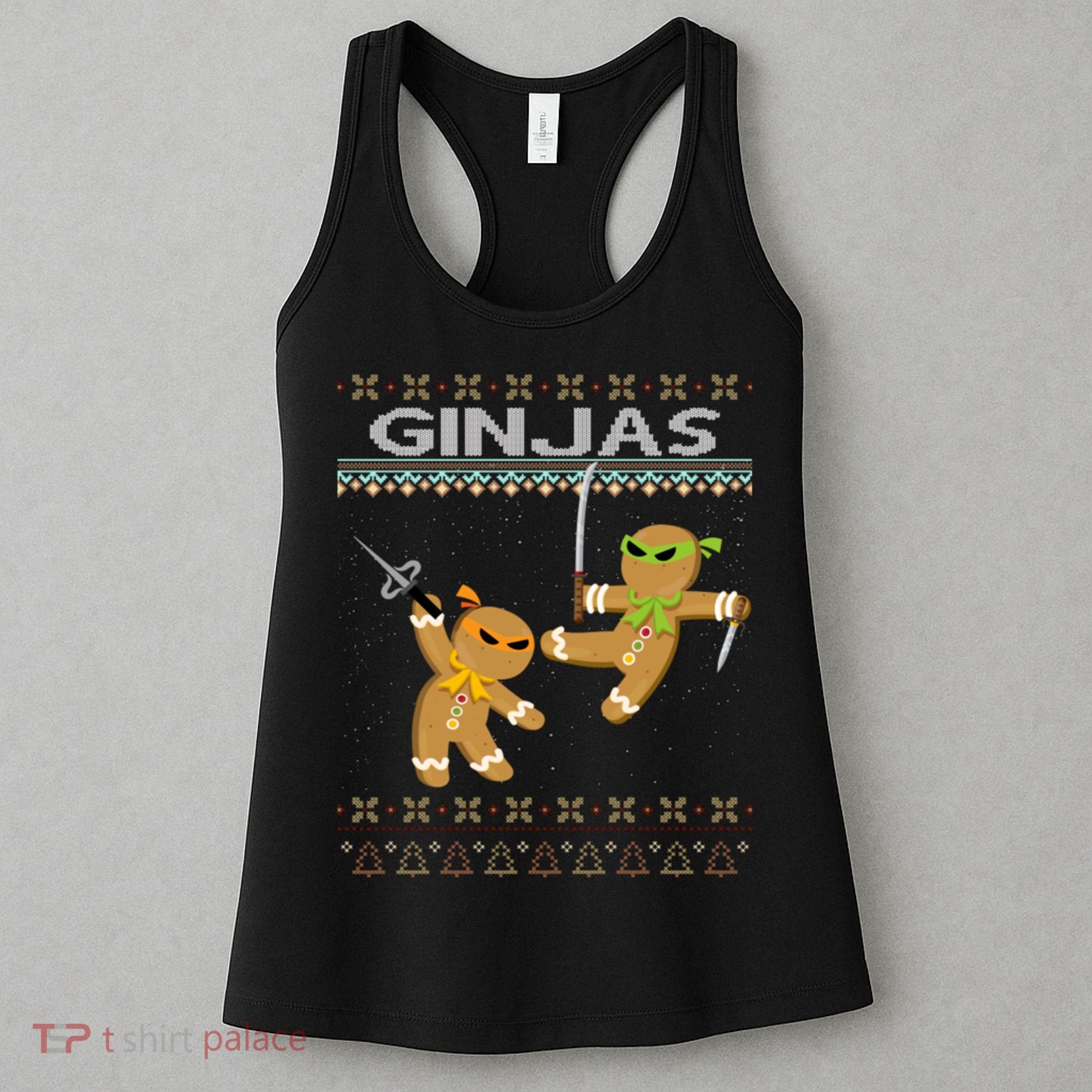 Ginjas Gingerbread Ninjas Ninjabread Christmas Ugly Sweater Women's Tank Top