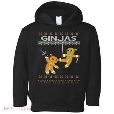Ginjas Gingerbread Ninjas Ninjabread Christmas Ugly Sweater Toddler Hoodie