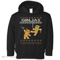Ginjas Gingerbread Ninjas Ninjabread Christmas Ugly Sweater Toddler Hoodie thumb 0