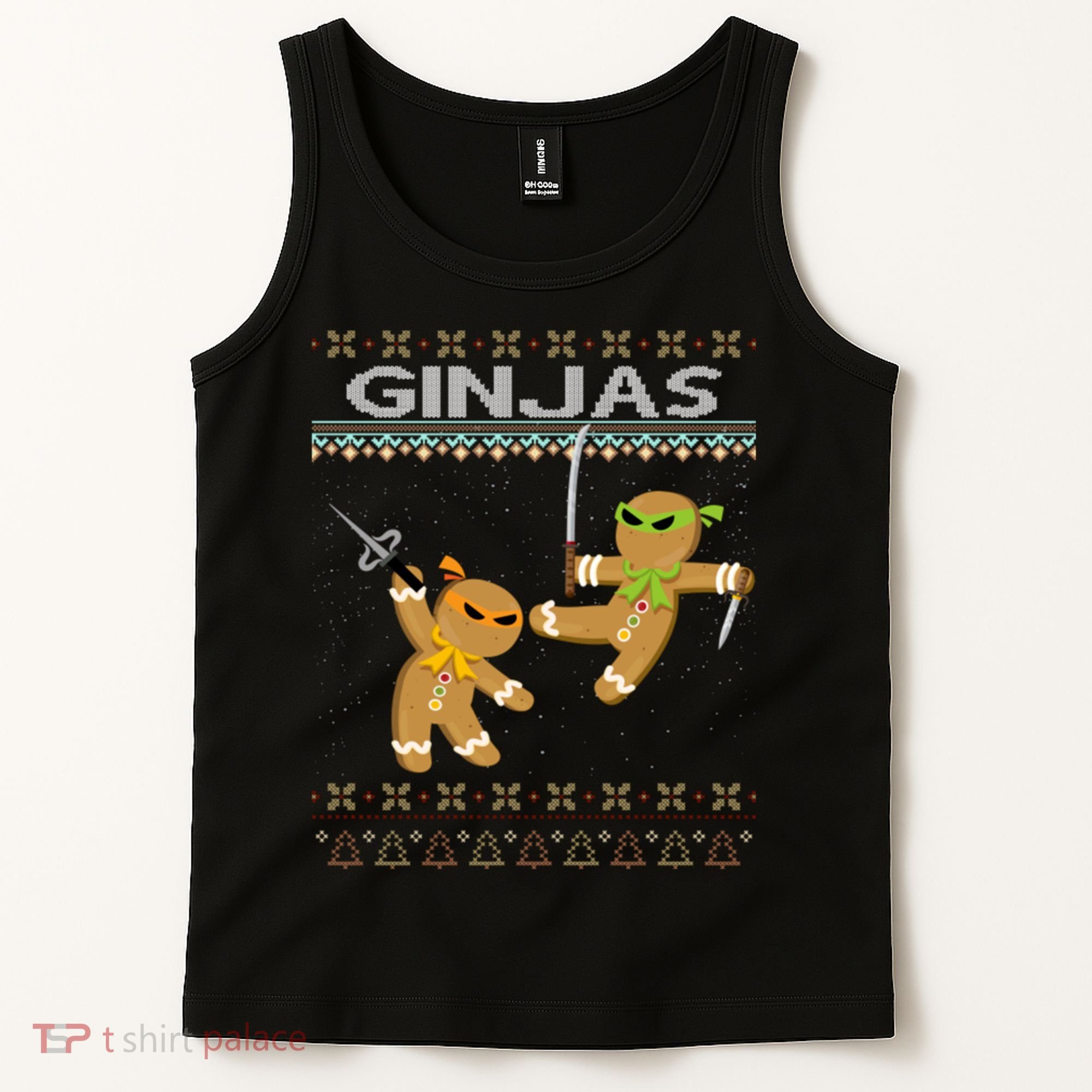 Ginjas Gingerbread Ninjas Ninjabread Christmas Ugly Sweater Tank Top