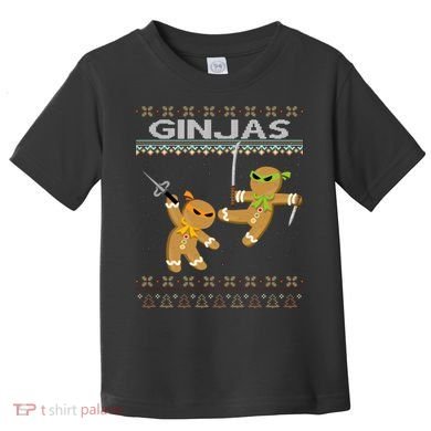 Ginjas Gingerbread Ninjas Ninjabread Christmas Ugly Sweater Toddler T-Shirt
