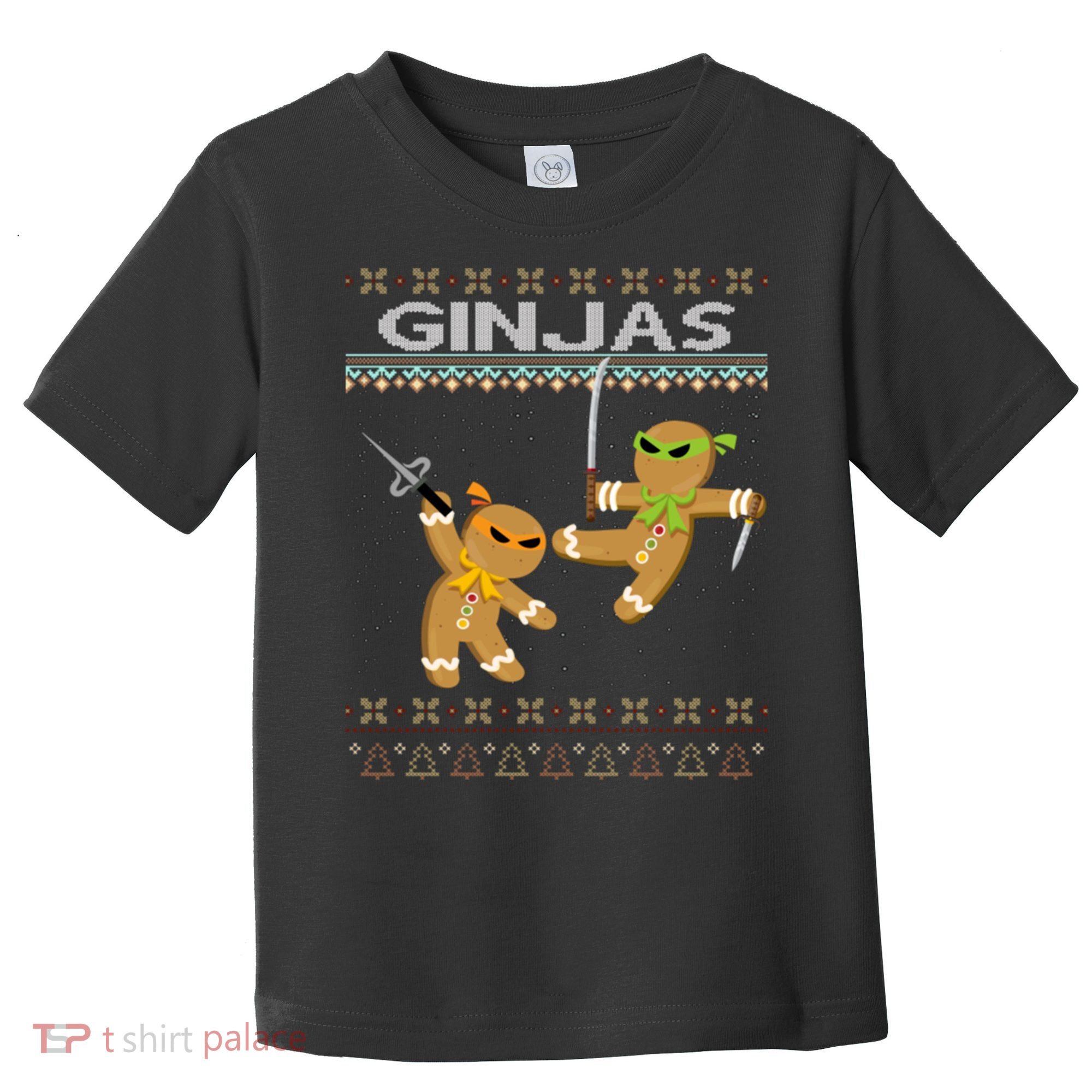 Ginjas Gingerbread Ninjas Ninjabread Christmas Ugly Sweater Toddler T-Shirt
