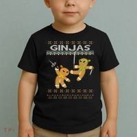 Ginjas Gingerbread Ninjas Ninjabread Christmas Ugly Sweater Toddler T-Shirt thumb 2