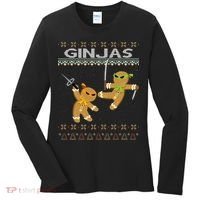 Ginjas Gingerbread Ninjas Ninjabread Christmas Ugly Sweater Women's Long Sleeve Shirt thumb 0