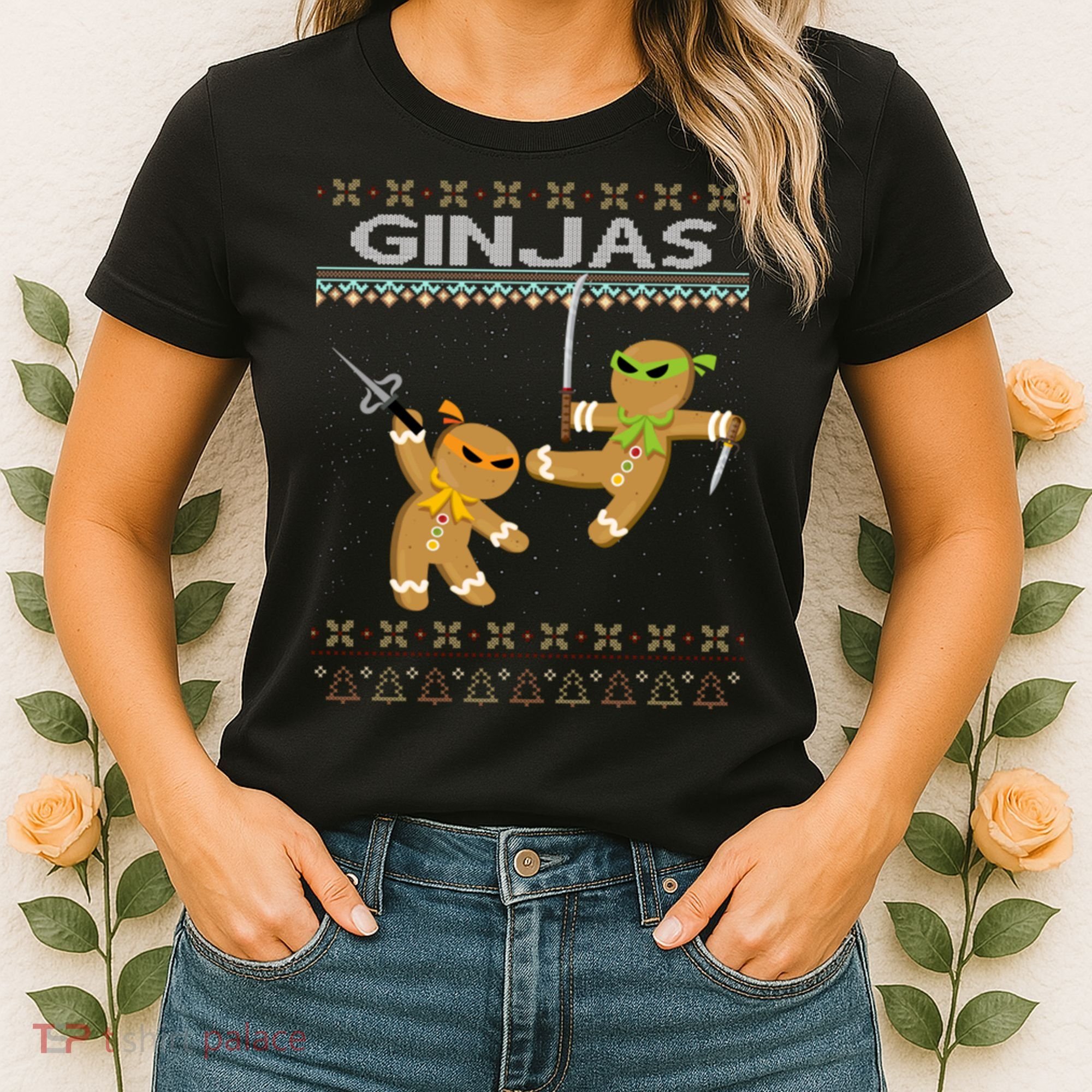 Ginjas Gingerbread Ninjas Ninjabread Christmas Ugly Sweater Women's T-Shirt