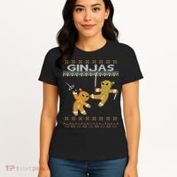 Ginjas Gingerbread Ninjas Ninjabread Christmas Ugly Sweater Women's T-Shirt thumb 4