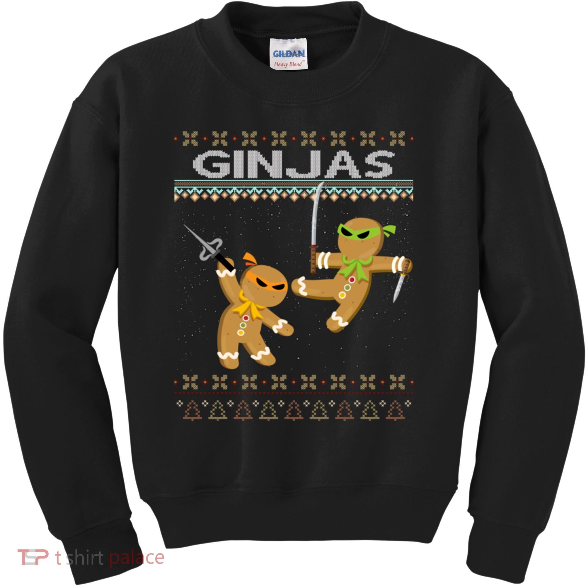 Ginjas Gingerbread Ninjas Ninjabread Christmas Ugly Sweater Kids Sweatshirt