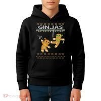 Ginjas Gingerbread Ninjas Ninjabread Christmas Ugly Sweater Kids Hoodie thumb 4