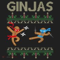Ginjas Gingerbread Ninjas Throwing Stars Ugly Christmas Beanie thumb 2