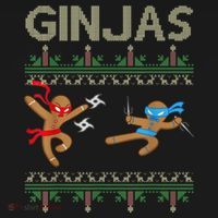 Ginjas Gingerbread Ninjas Throwing Stars Ugly Christmas Women's Hoodie thumb 2