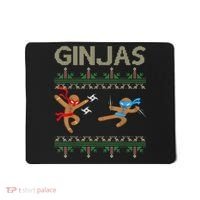 Ginjas Gingerbread Ninjas Throwing Stars Ugly Christmas Mousepad thumb 0