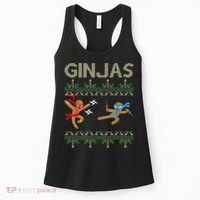 Ginjas Gingerbread Ninjas Throwing Stars Ugly Christmas Women's Tank Top thumb 0
