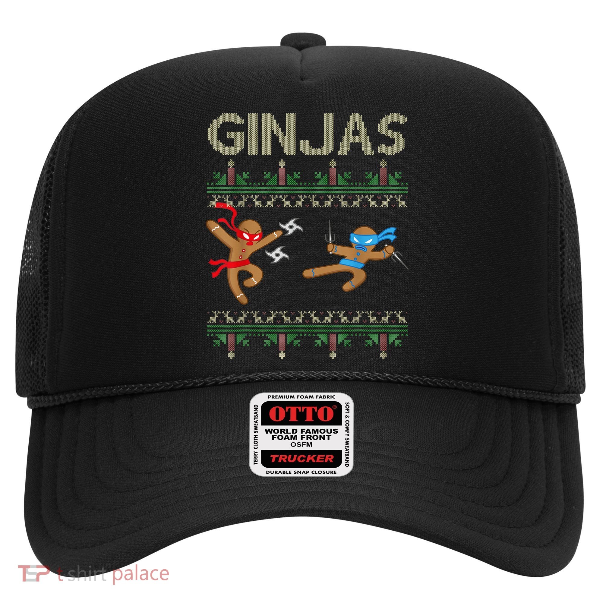 Ginjas Gingerbread Ninjas Throwing Stars Ugly Christmas Hat