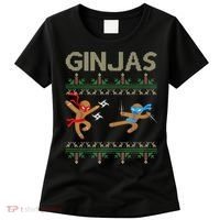 Ginjas Gingerbread Ninjas Throwing Stars Ugly Christmas Women's T-Shirt thumb 0